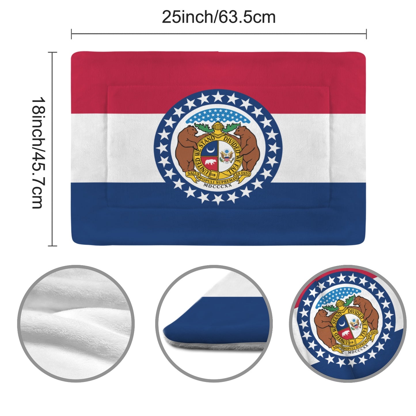 Missouri Flag Inspired Pet Mat 25x18inch (Made in the USA)