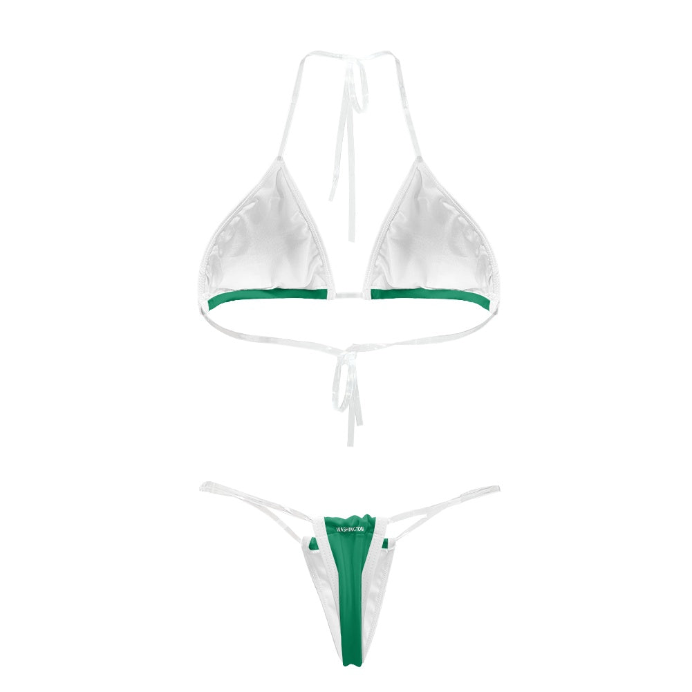 Washington Flag Transparent String Thong Bikini