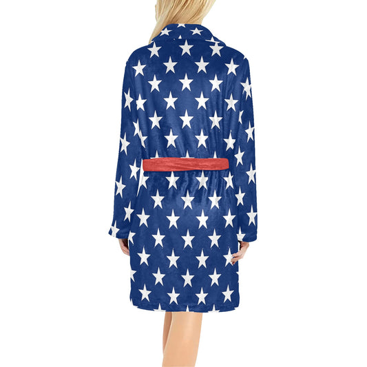 USA/American Flag Inspired Women's Fleece Robe