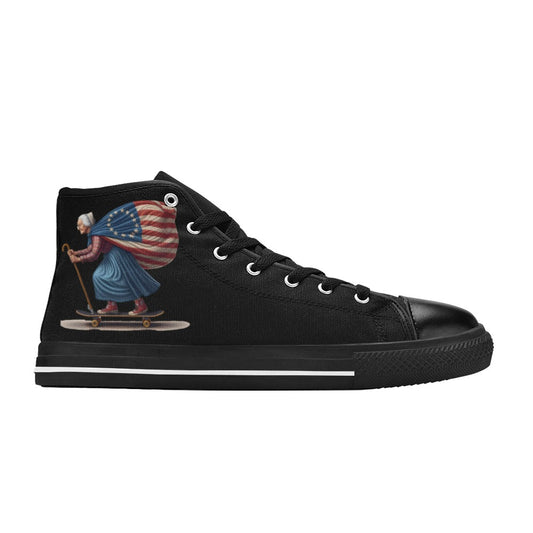 USA/American Betsy Ross Skater Mens High Top Canvas Shoes