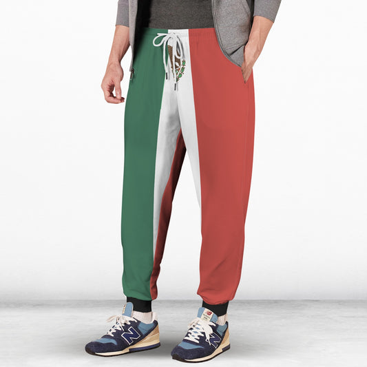 Mexico Flag Inspired Men's Fleece Casual Sweatpants