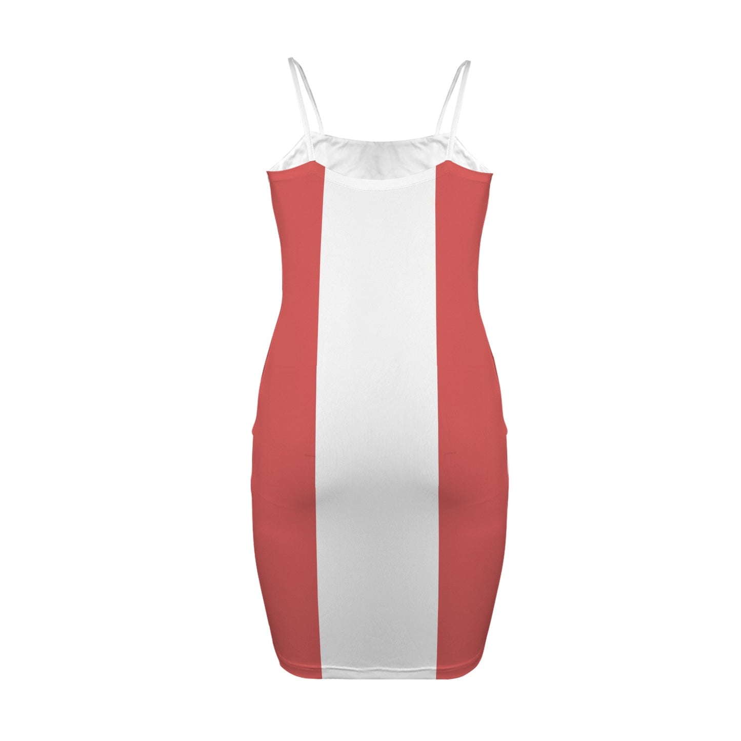 Canada Flag Inspired Backless Spaghetti Strap Bodycon Dress