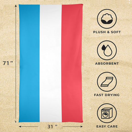 Luxembourg Flag Beach Towel 31"x71" (Made in USA)