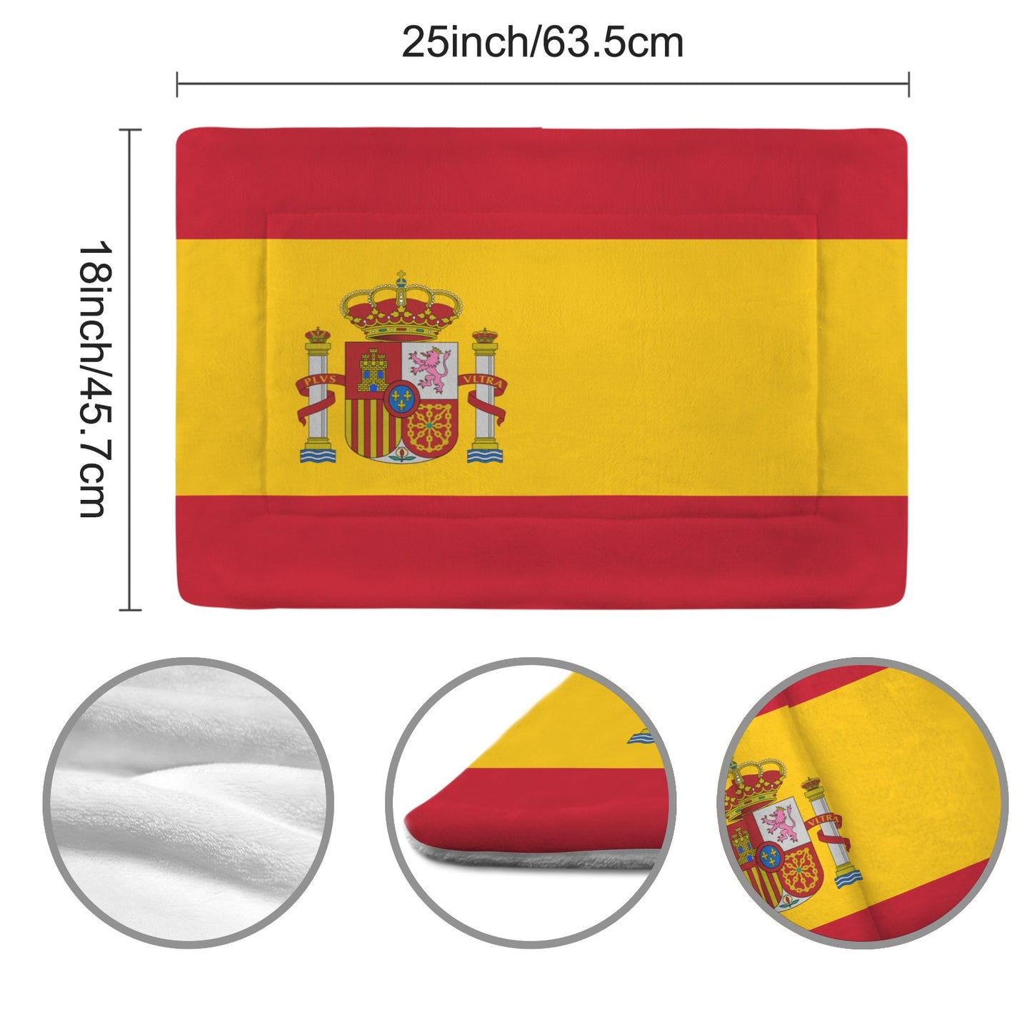 Spain Flag Inspired Pet Mat 25x18inch (Made in the USA)