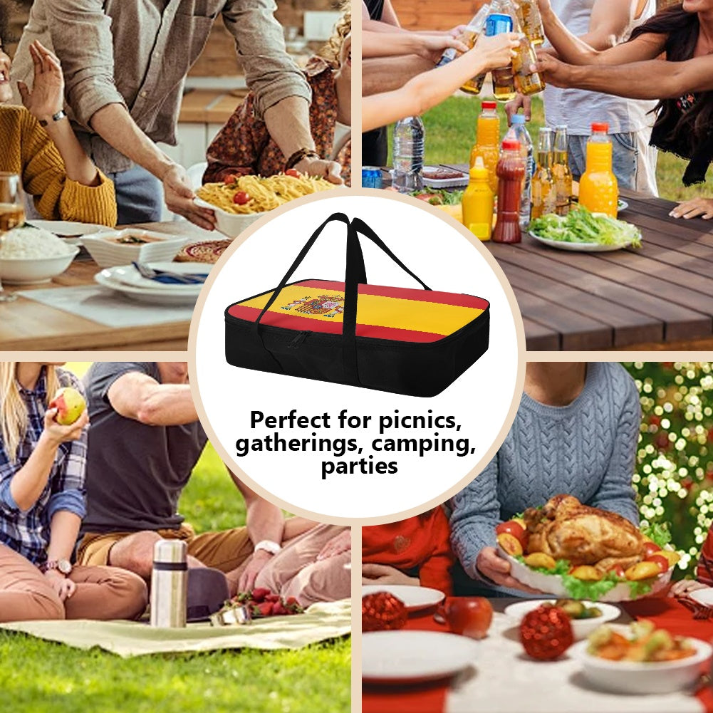 Spain Flag Inspired Insulated Casserole Carrier – Durable Hot & Cold Food Bag