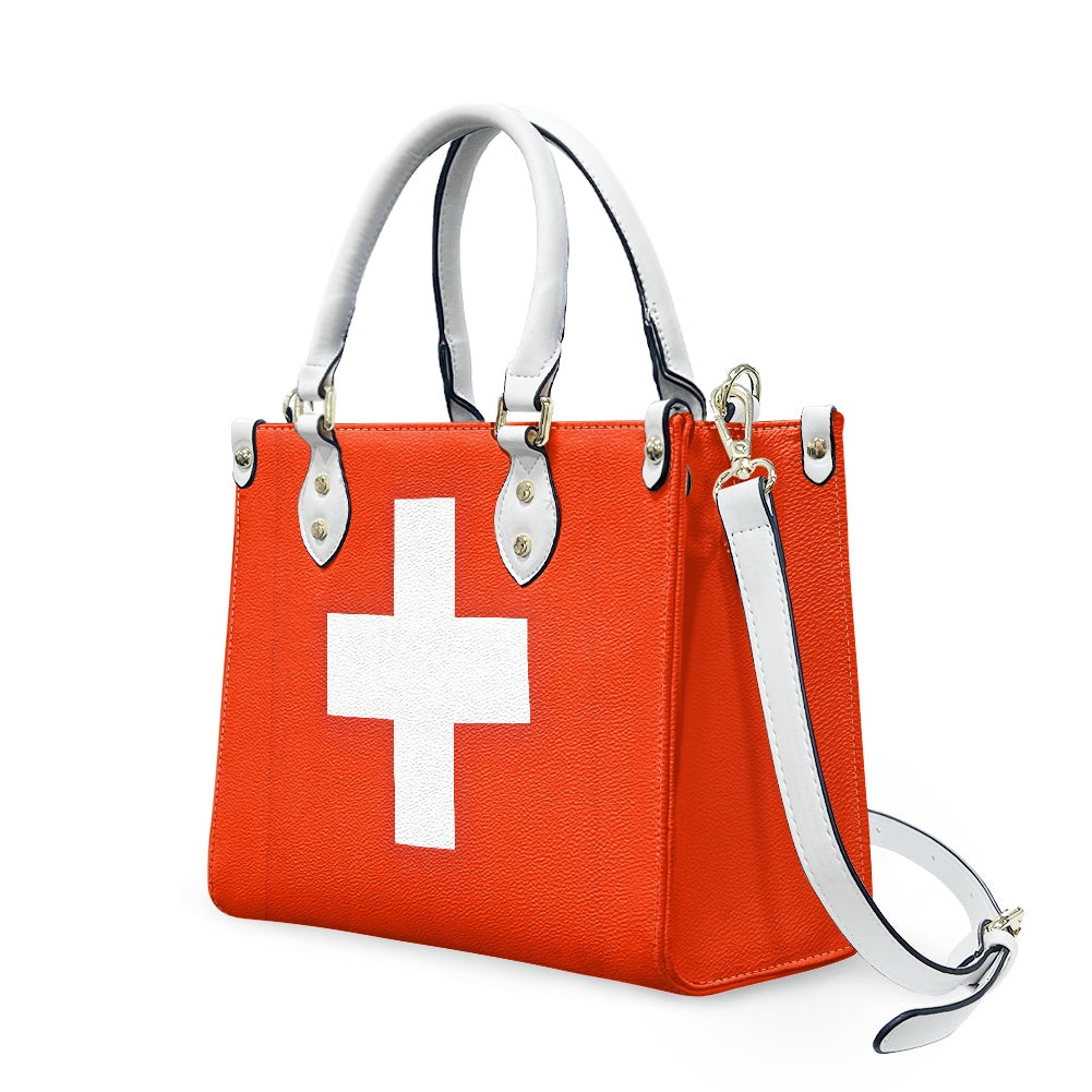 Switzerland Flag Bag With Alpine Swag – PU Leather Purse With Sleek Tag - Luv My Flag