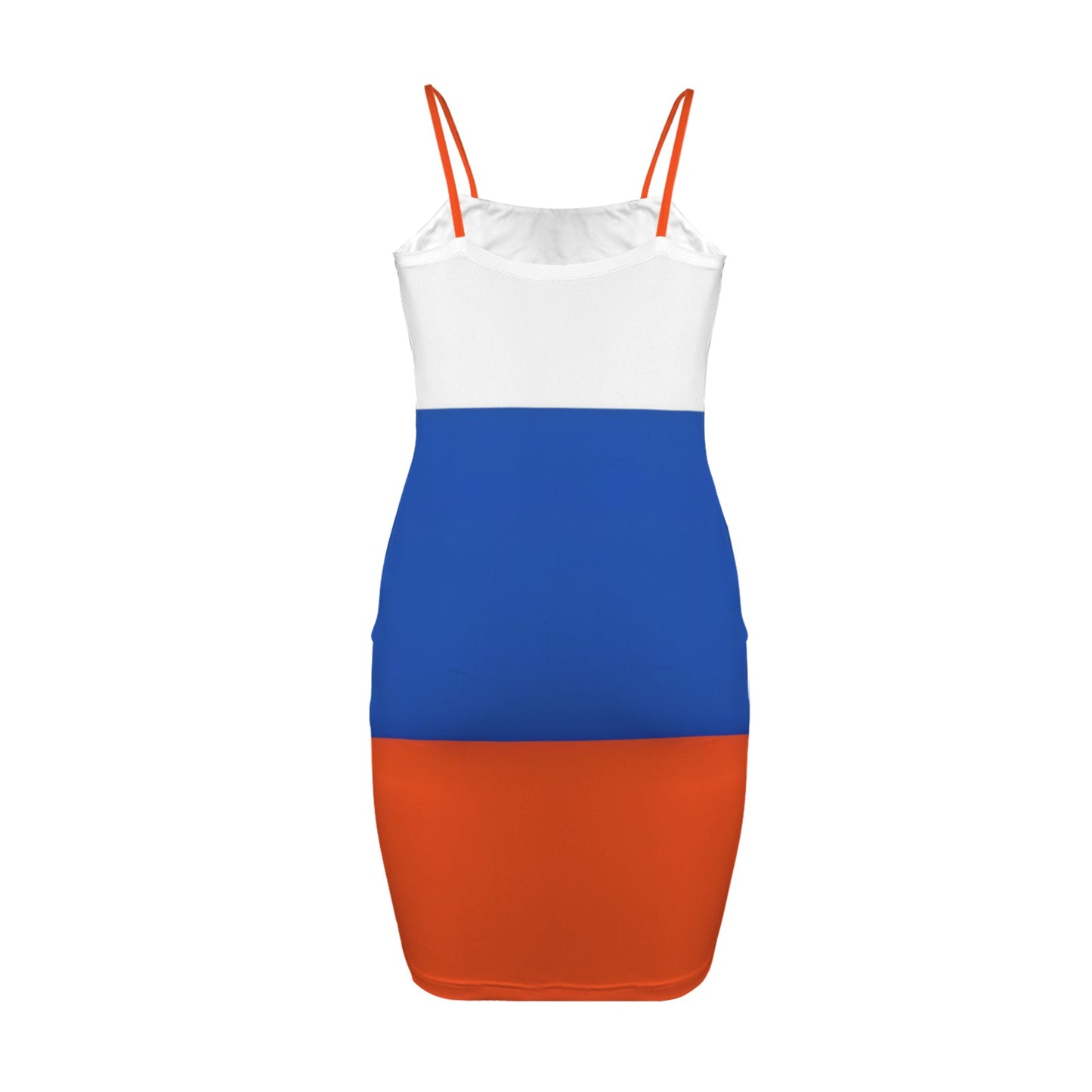 Russia Flag Inspired Backless Spaghetti Strap Bodycon Dress
