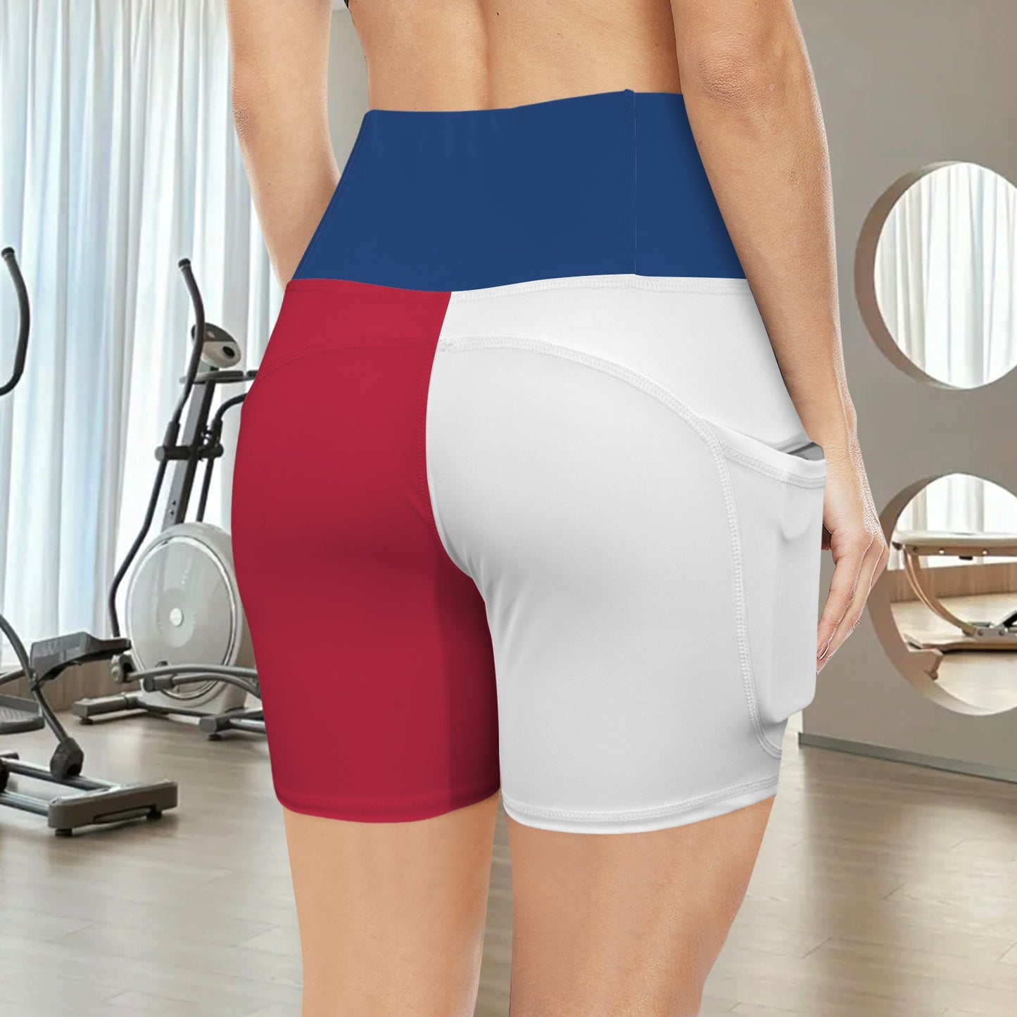 Texas Flag Inspired Pocket Yoga Active Shorts