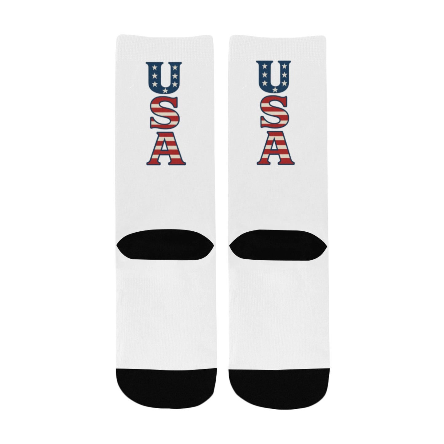 USA/American Flag Inspired "USA" Kid's Custom Socks (Made in the USA)