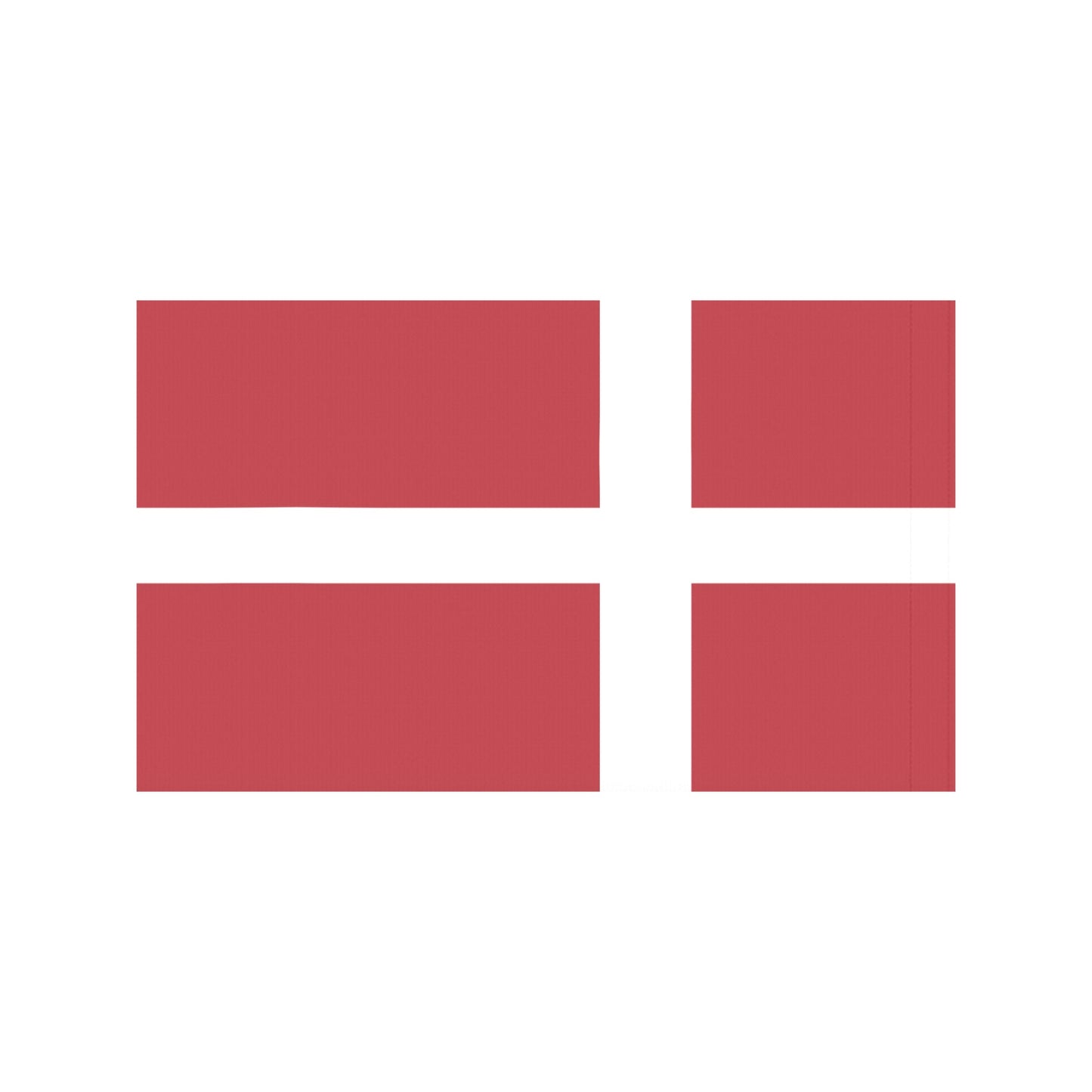 Red Danish flag by Luv My Flag; white cross.