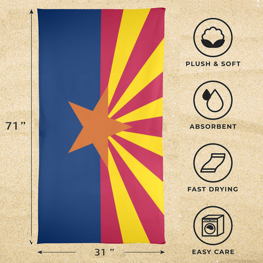 Arizona Flag Beach Towel 31"x71" (Made in USA)