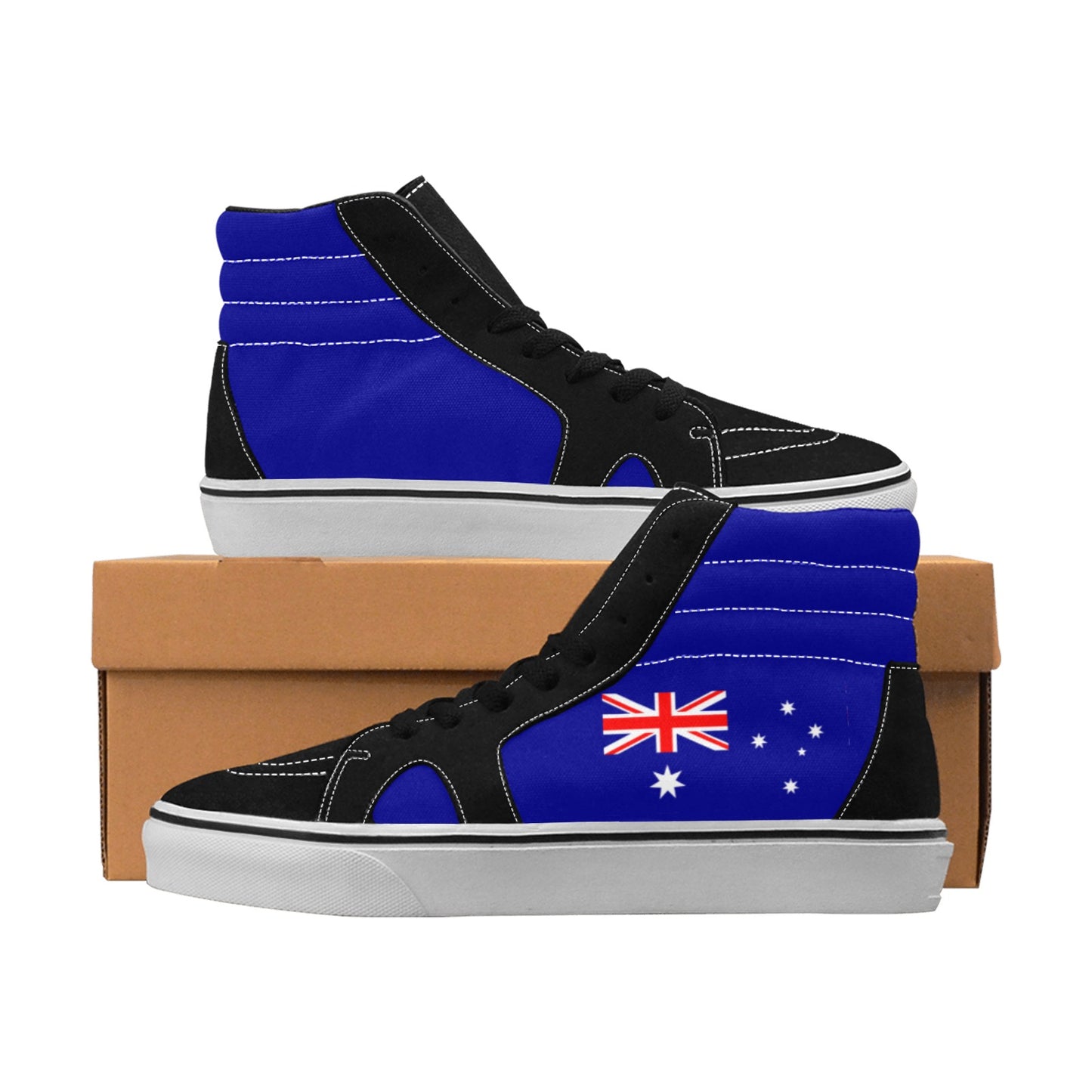 Australia Flag Inspired Women's High Top Canvas Shoes