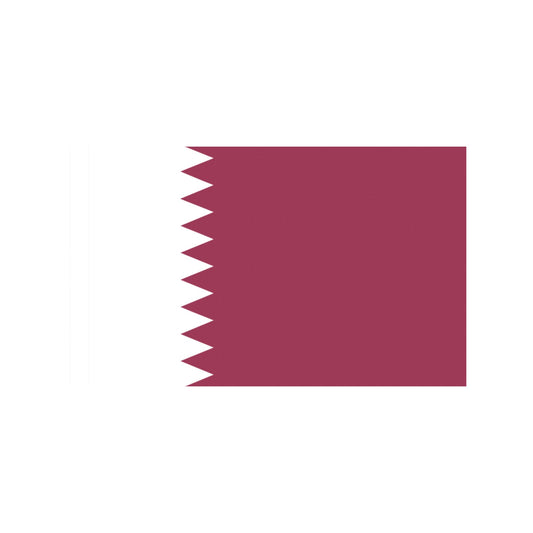 Luv My Flag's Qatar flag poster with maroon serrated design.