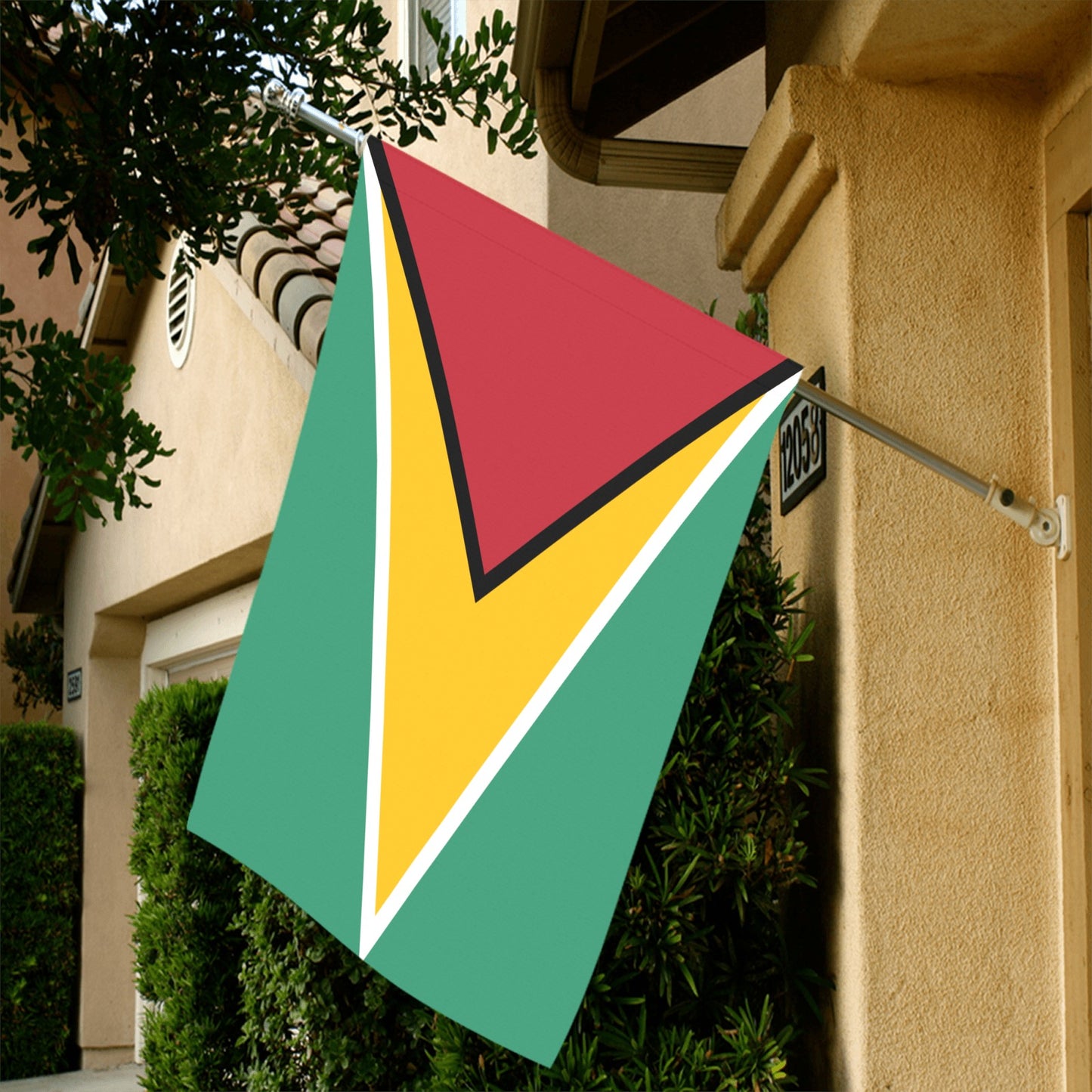 Flag of Guyana displayed on house by Luv My Flag.