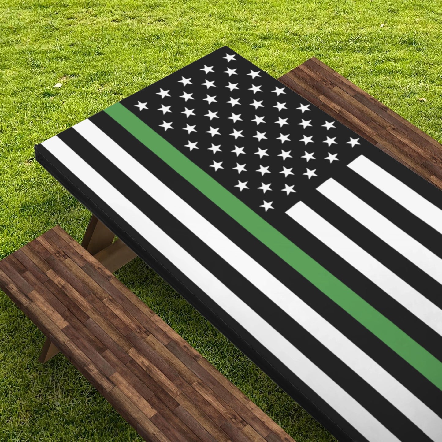 Thin Green Line Flag Picnic Table Cover (72" x 30") (Made in the USA)