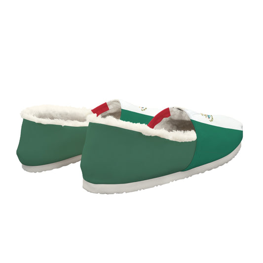 Mexico Flag Inspired Women's Fleece-Lined Canvas Slip-On