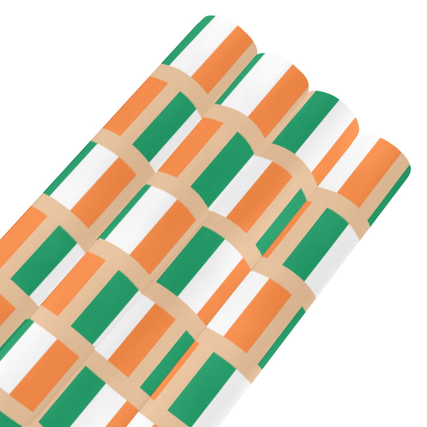 Ireland Flag Inspired Custom Gift Wrapping Paper 58"x 22.5" (4 Rolls)