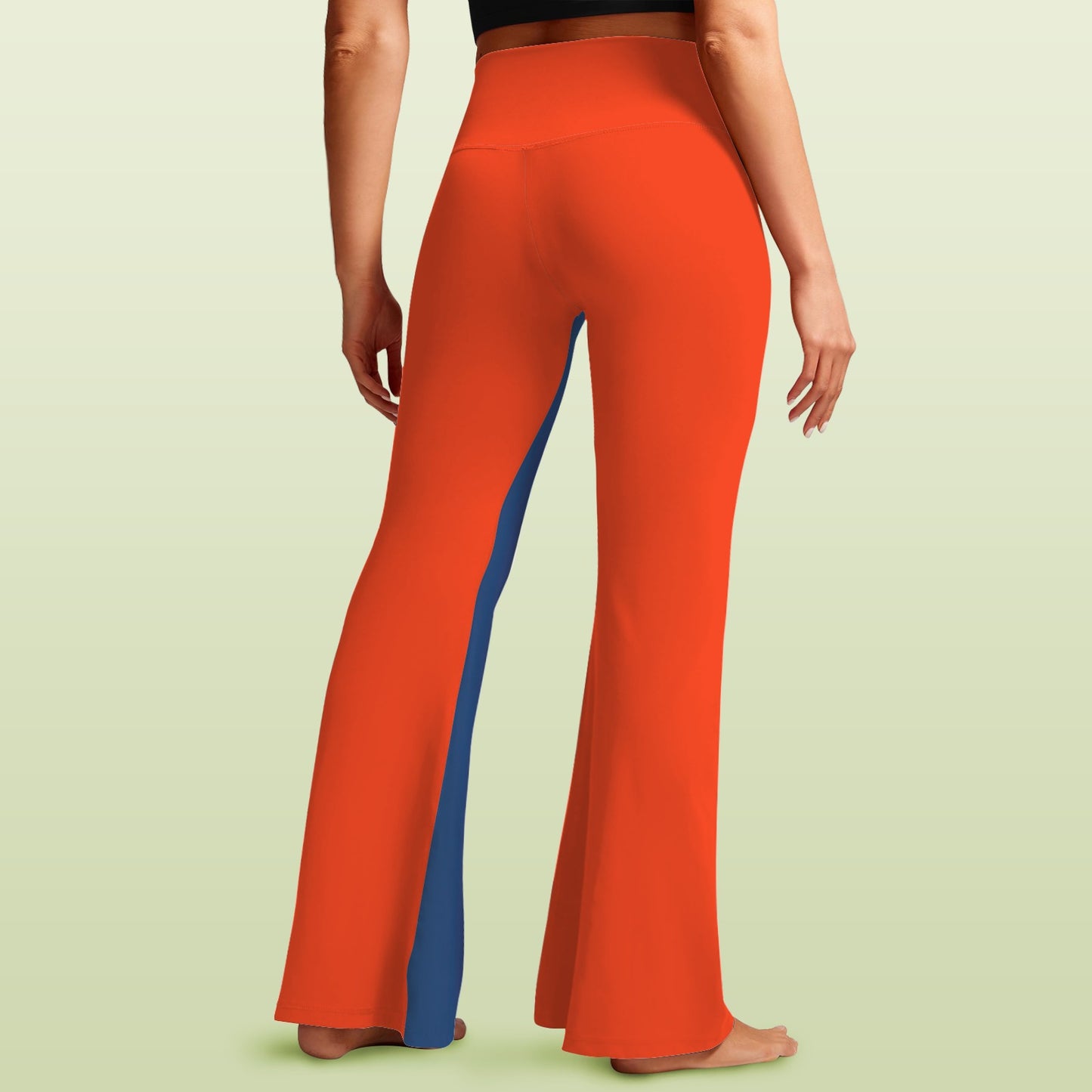 Tennessee Flag Inspired Women's V-Crossover High Waisted Flare Leggings