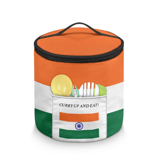 India Flag Inspired "CURRY UP AND EAT!" Electric Pressure Cooker Insulation Bag