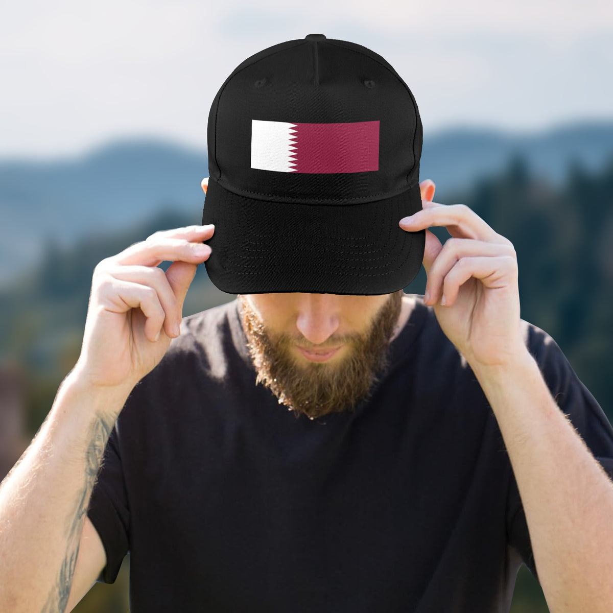 Qatar Flag Inspired Baseball Cap | Printed in the USA