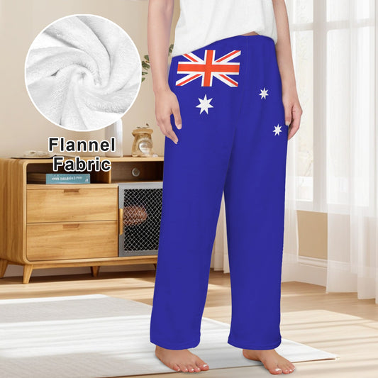 Australia Flag Inspired Women's Flannel Pajama Trousers Made in the USA