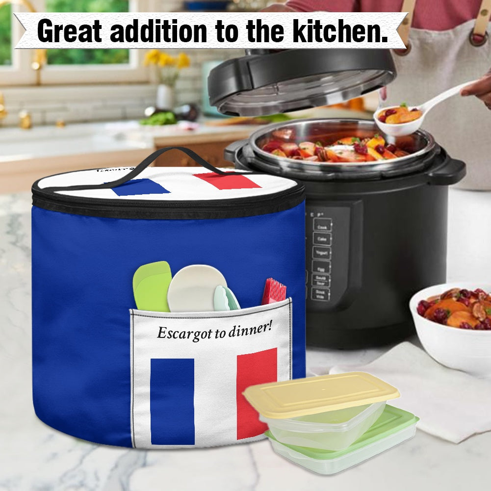 France Flag Inspired "Escargot to dinner!" Electric Pressure Cooker Insulation Bag