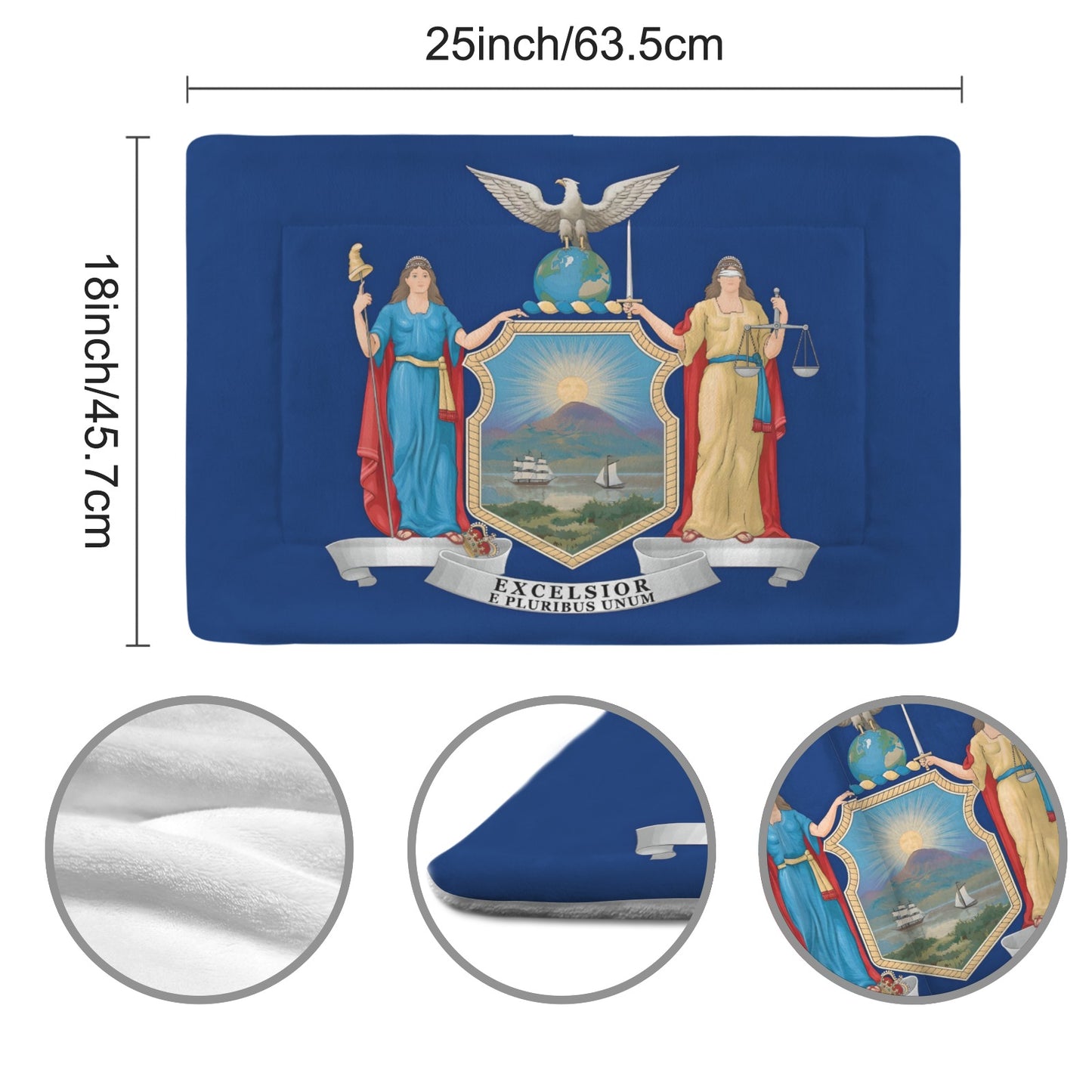 New York Flag Inspired Pet Mat 25x18inch (Made in the USA)