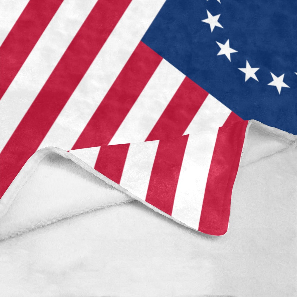 Red, white, blue flag blanket by Luv My Flag.