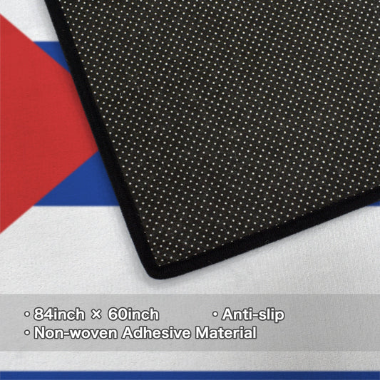 Cuba Flag Inspired 84x60 Inch Area Rug with Black Binding (Made in the USA)