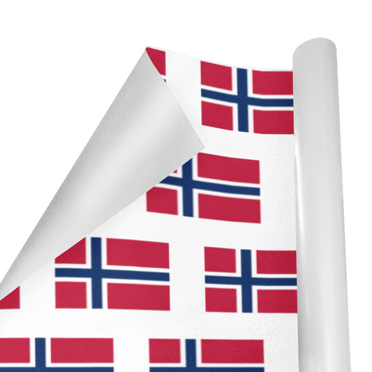 Norway Flag Custom Gift Wrapping Paper 58"x 22.5" (4 Rolls)