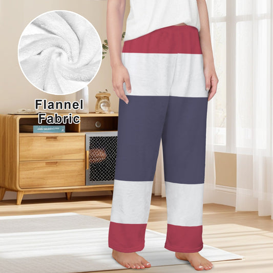 Thailand Flag Inspired Women's Flannel Pajama Trousers Made in the USA