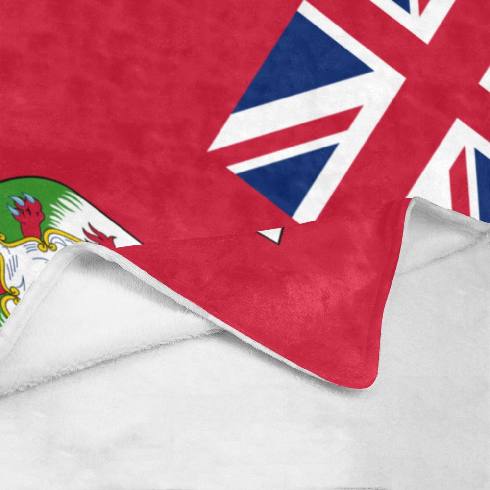 Red blanket featuring Bermuda flag by Luv My Flag.