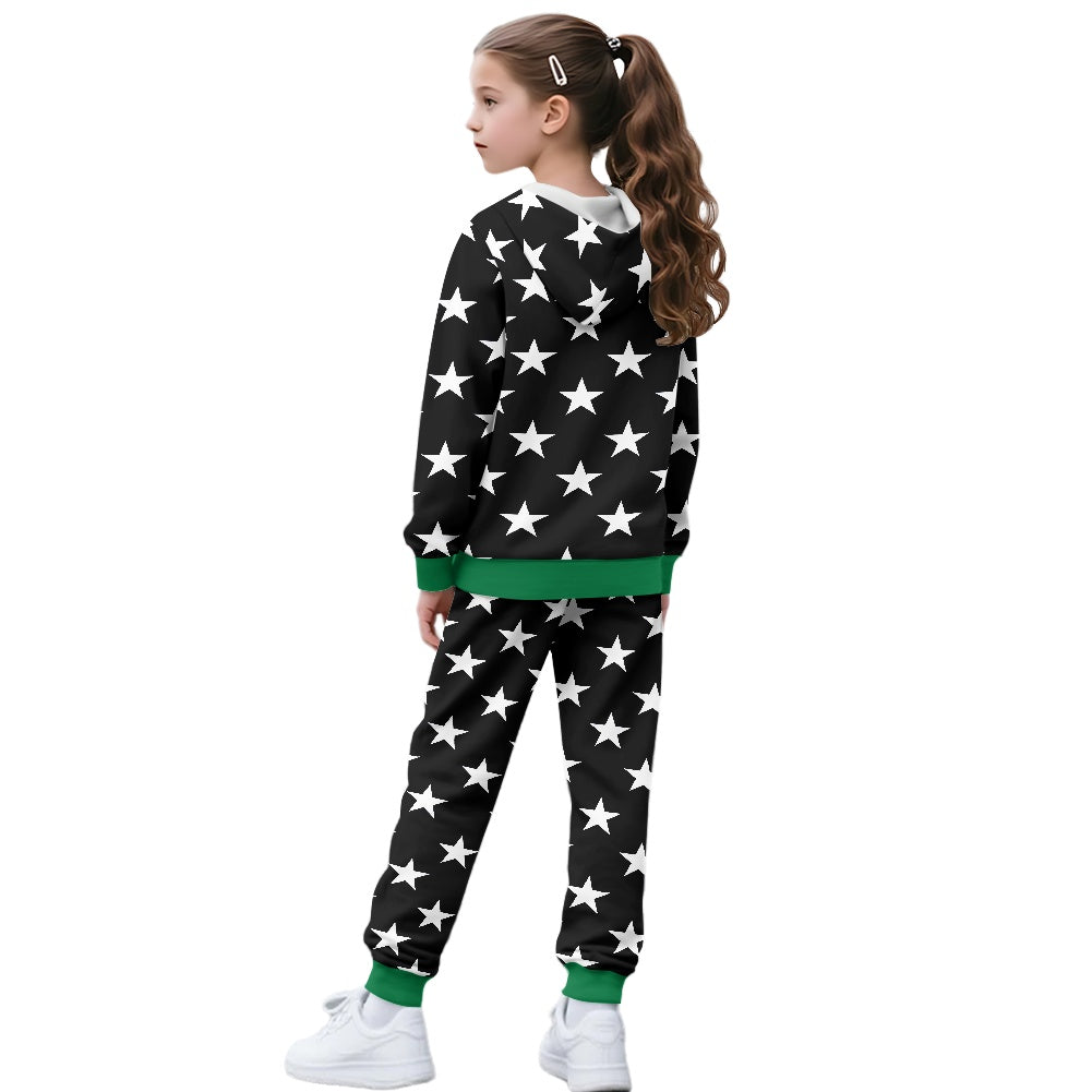 Thin Green Line Flag Inspired Unisex Kid's Zippered Sportswear Suit