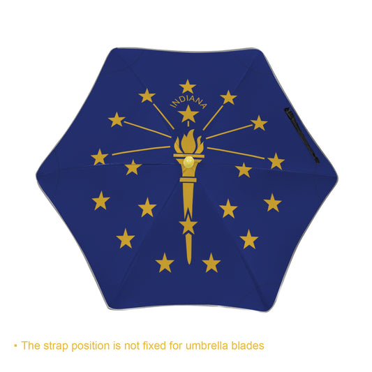 Indiana Flag Inspired Kids Safe Round Corner Umbrella