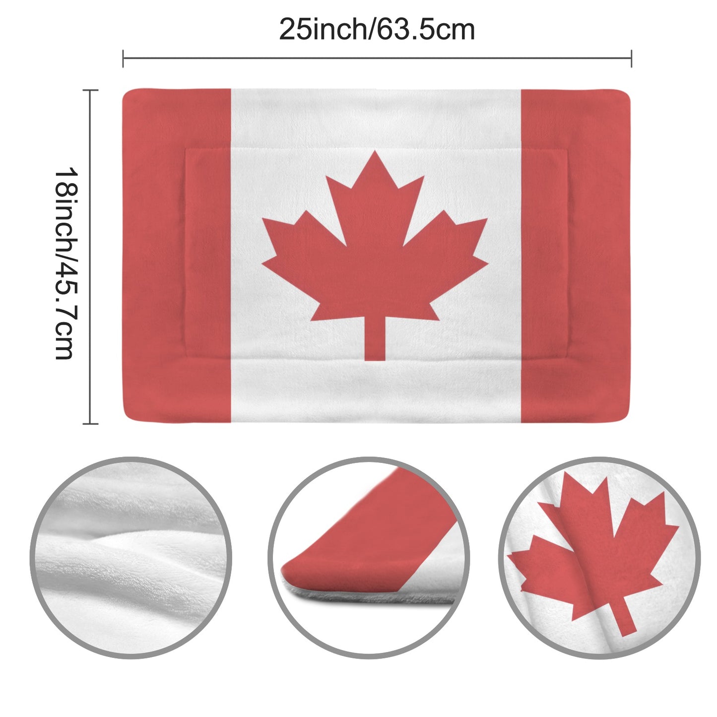 Canada Flag Inspired Pet Mat 25x18inch (Made in the USA)