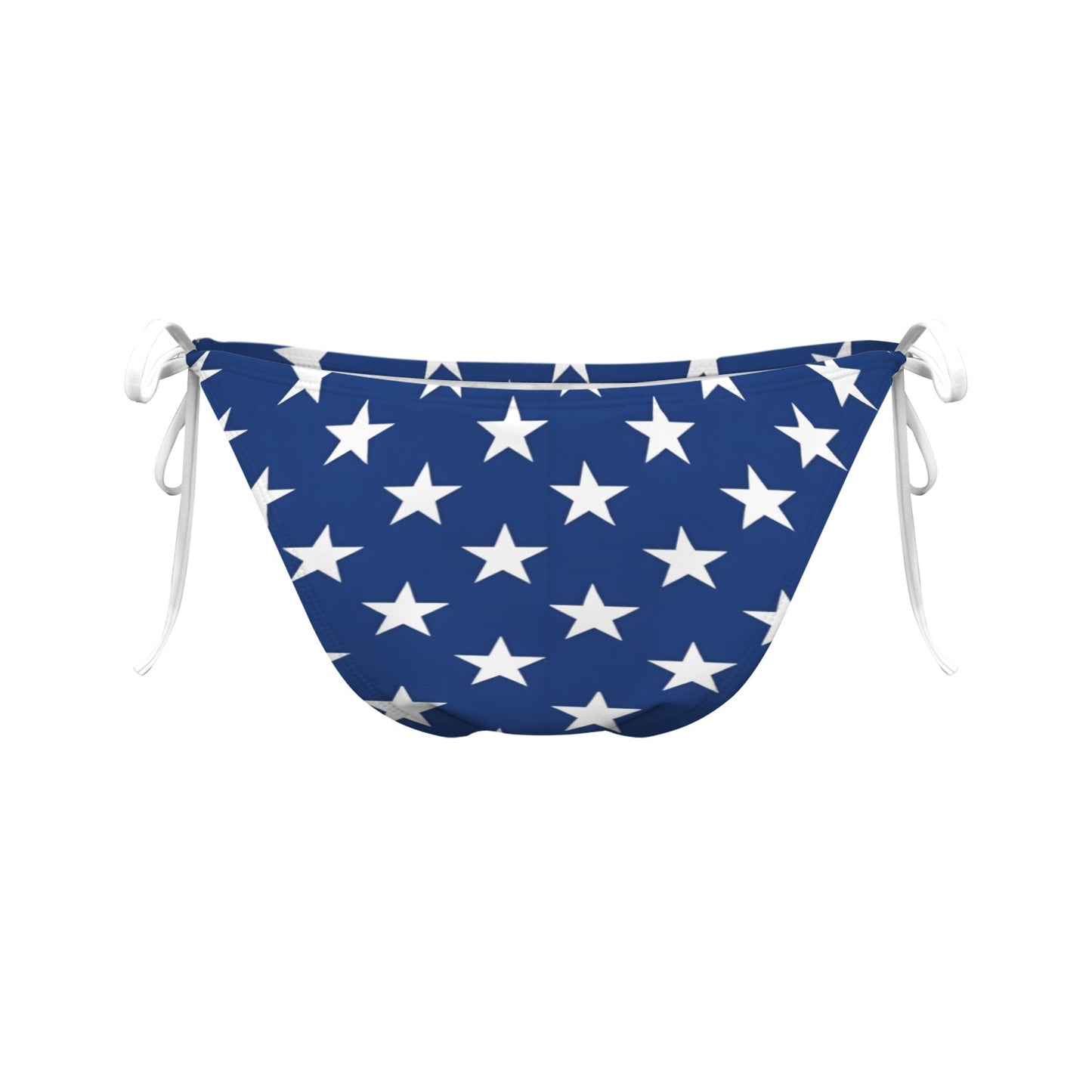 USA/American Flag Inspired Stars with White String Side-Tie Bikini Bottom