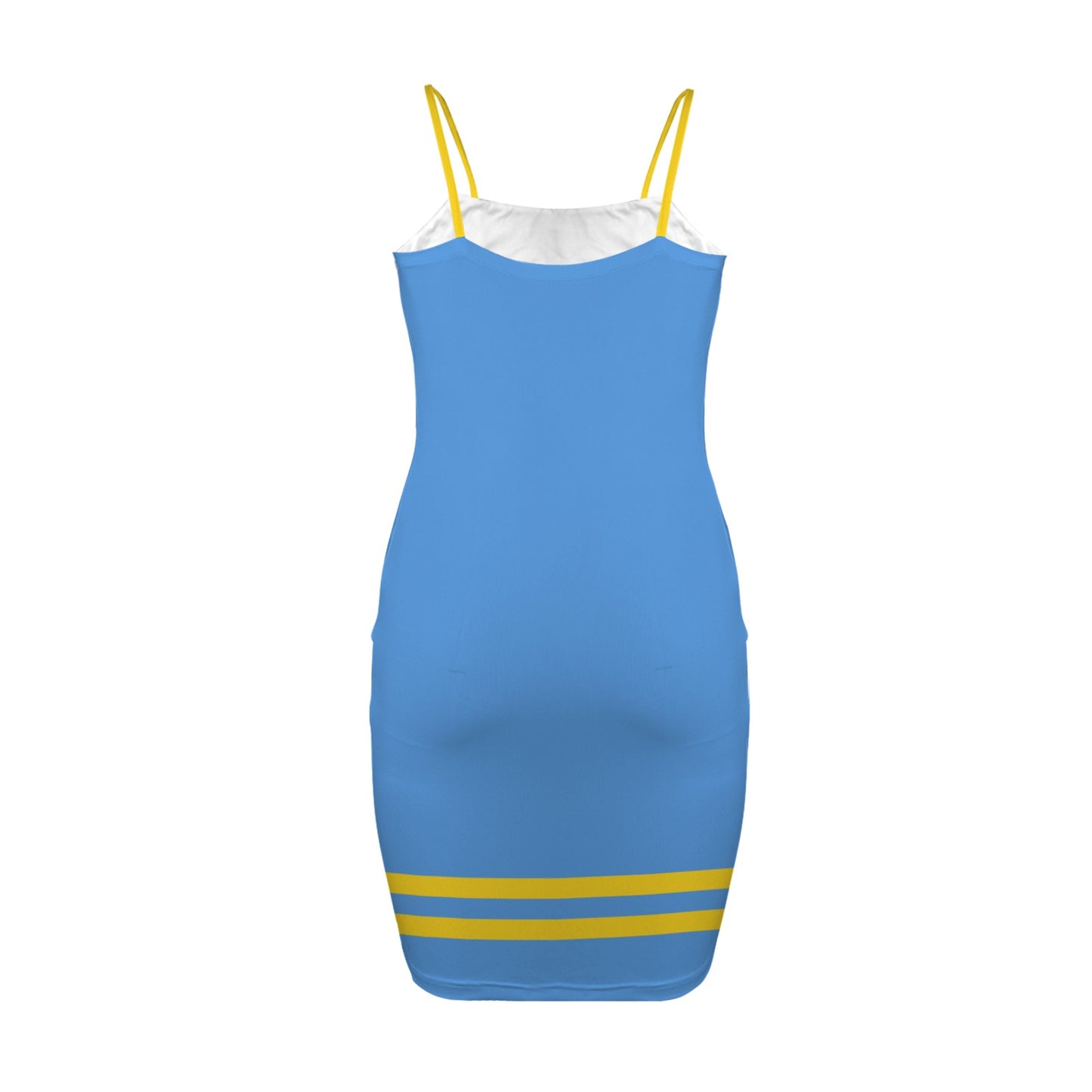 Aruba Flag Inspired Backless Spaghetti Strap Bodycon Dress