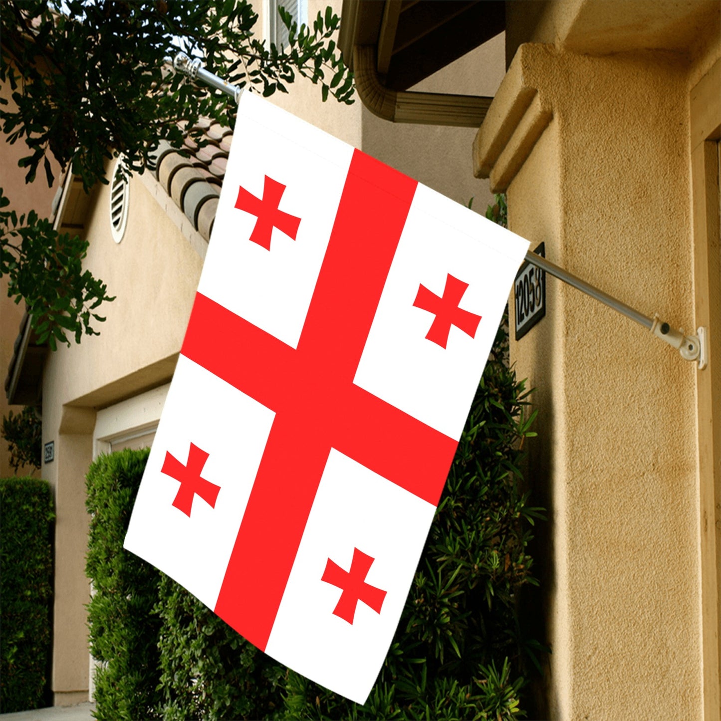 House displaying Georgia flag from Luv My Flag brand.