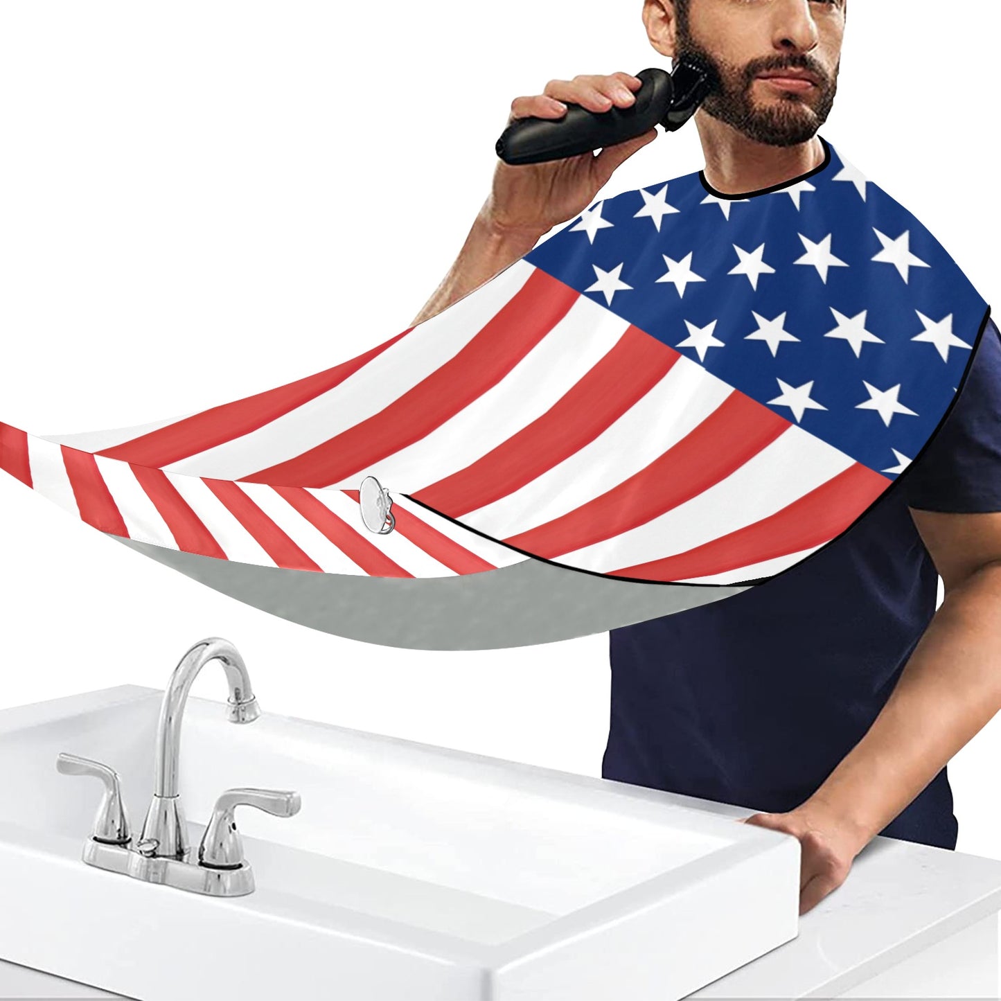 USA/American Flag Beard Bib Apron for Men Shaving & Trimming