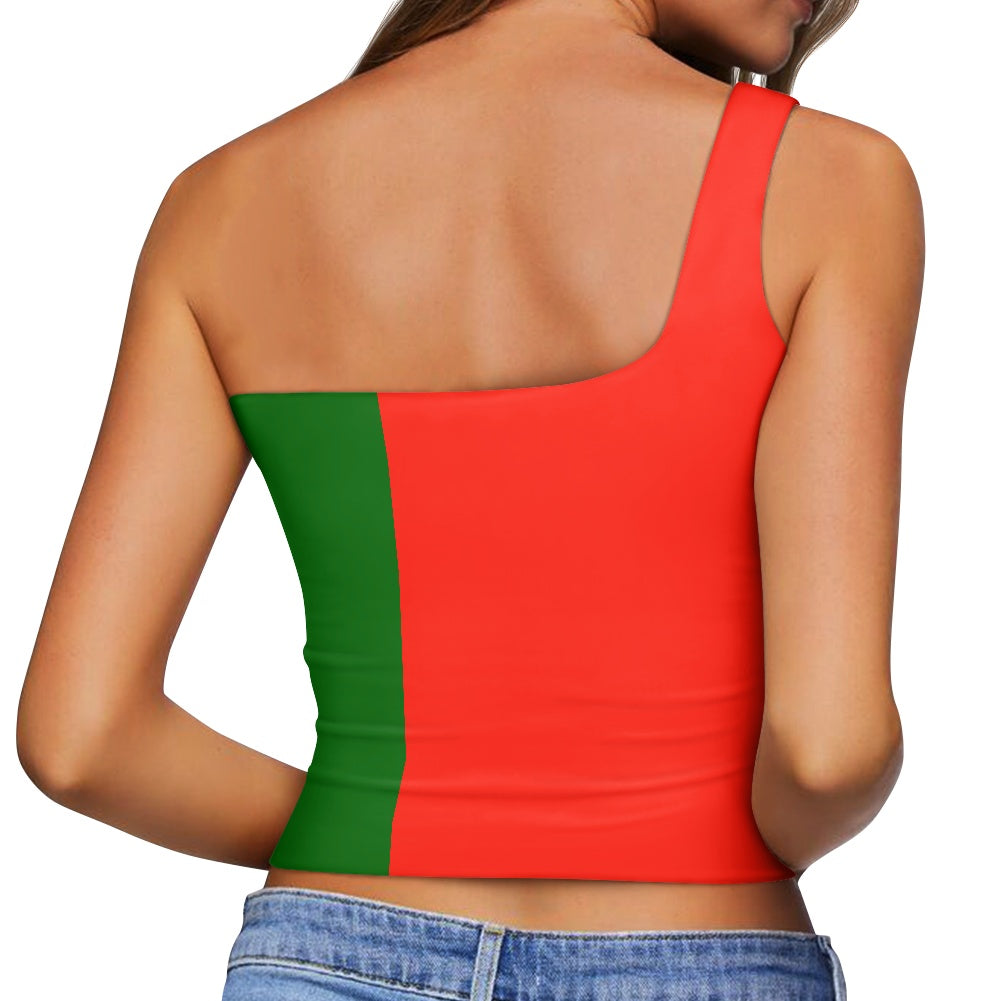 Portugal Flag Inspired One Shoulder Top – Bold, Proud, and Crowd-Wowed