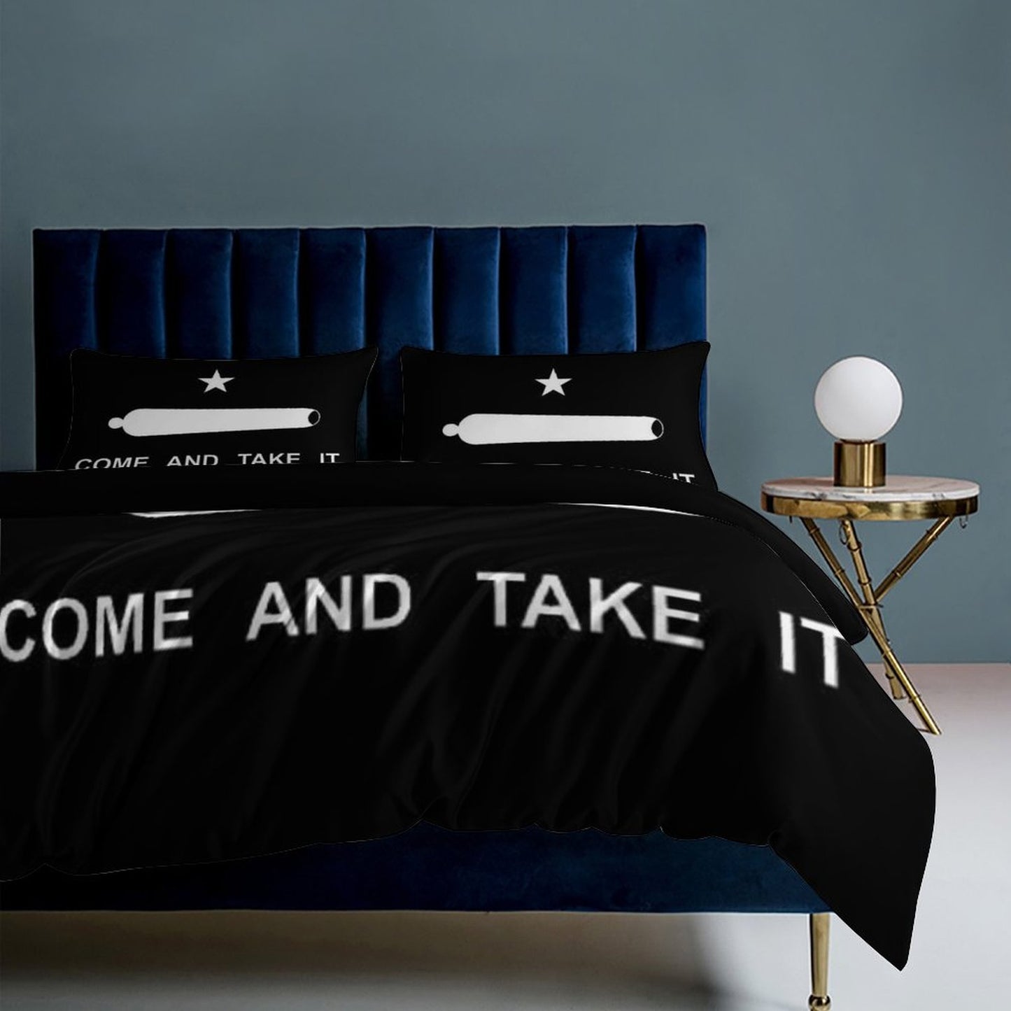 Come and Take It Flag Inspired 3-Piece Bedding Set (1 Duvet Cover + 2 Pillow Shams) – 102"×90"