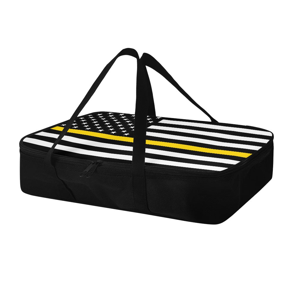 Thin Gold Linel Flag Inspired Insulated Casserole Carrier – Durable Hot & Cold Food Bag