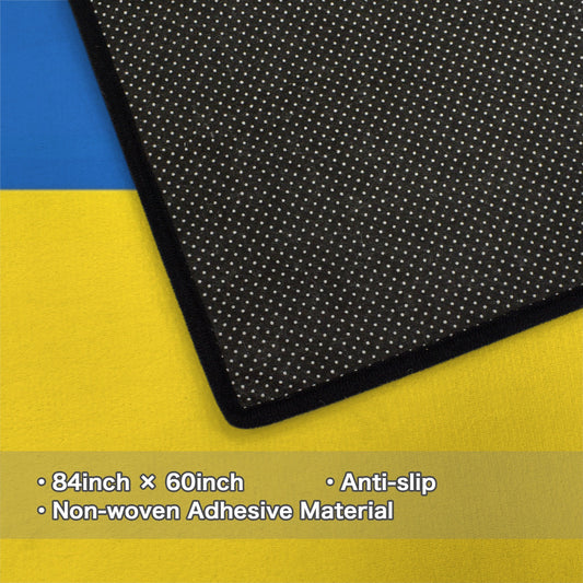 Ukraine Flag Inspired 84x60 Inch Area Rug with Black Binding (Made in the USA)