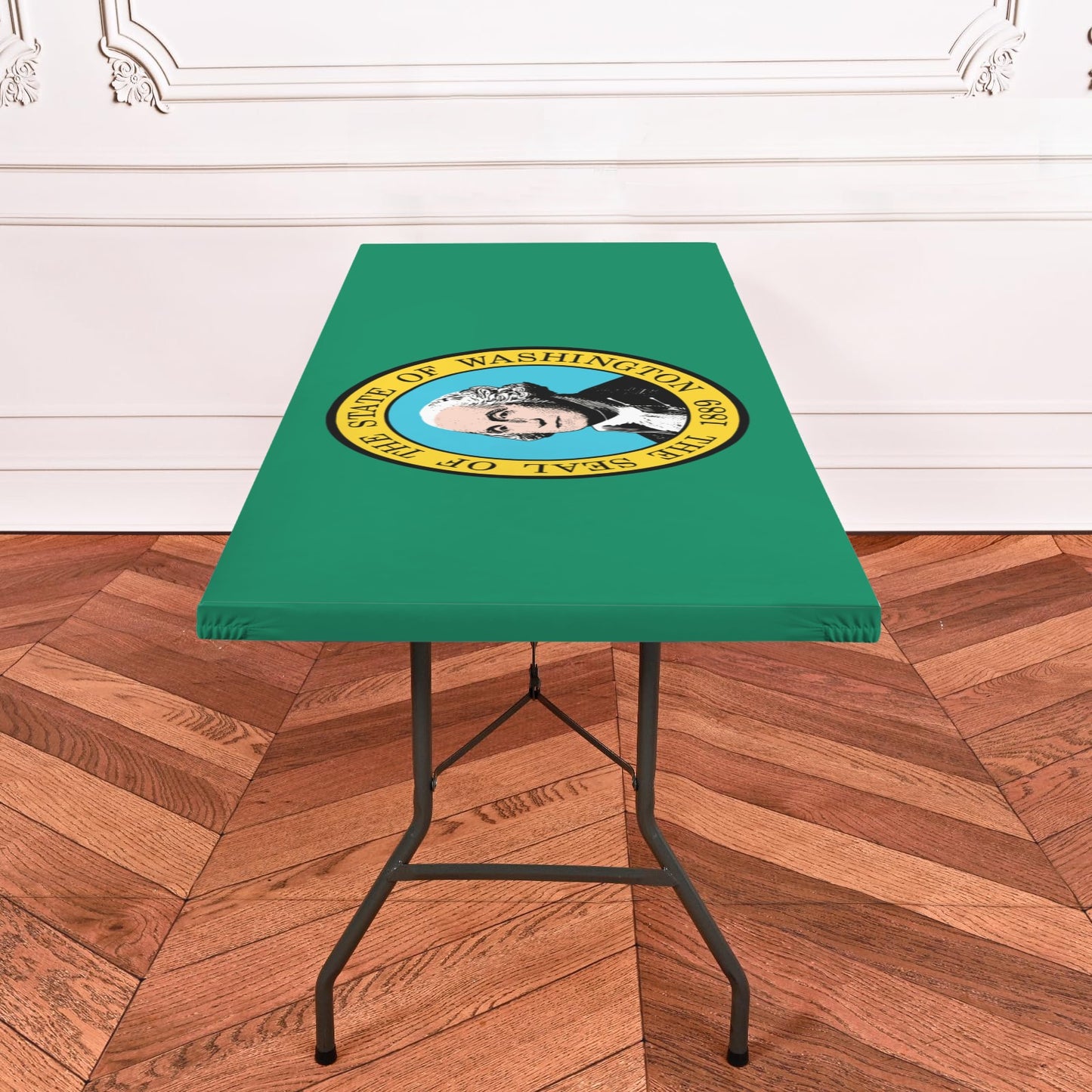 Washington Flag Inspired Custom Elastic Fitted Tablecloth 72x30 inch (Made in the USA)