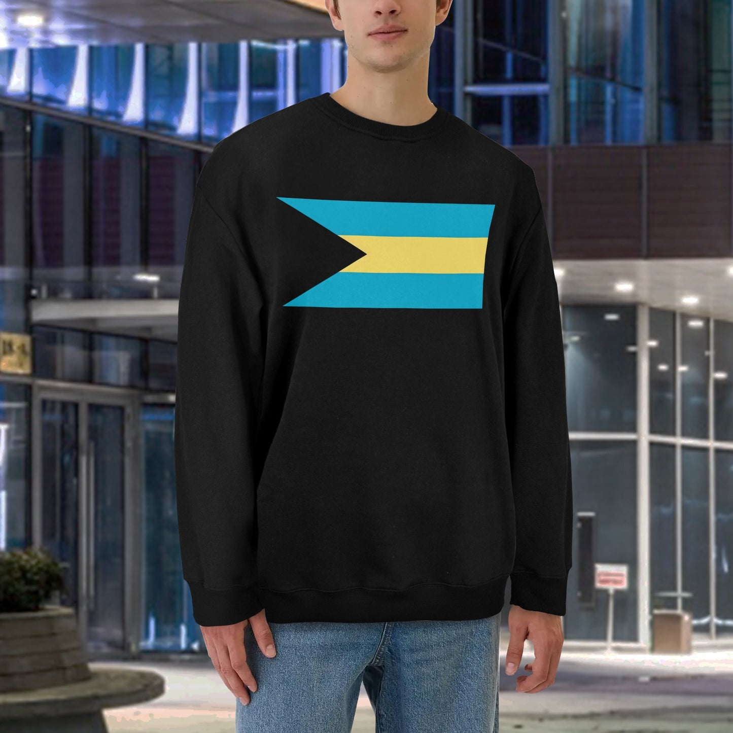Bahamas Flag Unisex Fleece Sweatshirt (Made in the USA)