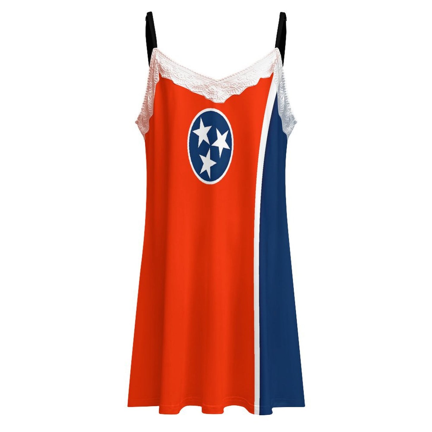 Tennessee Flag Inspired Lace Trim Camisole Nightgown