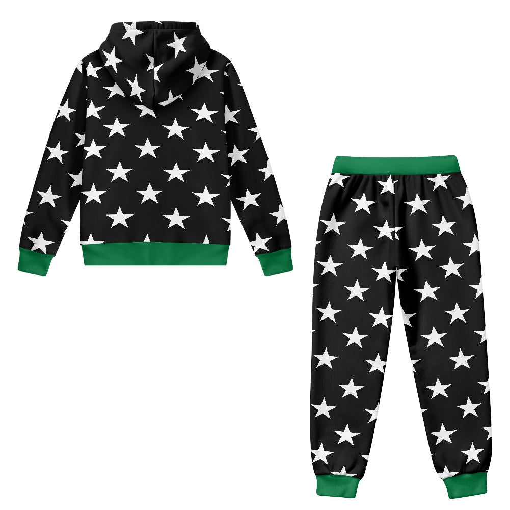 Thin Green Line Flag Inspired Unisex Kid's Zippered Sportswear Suit