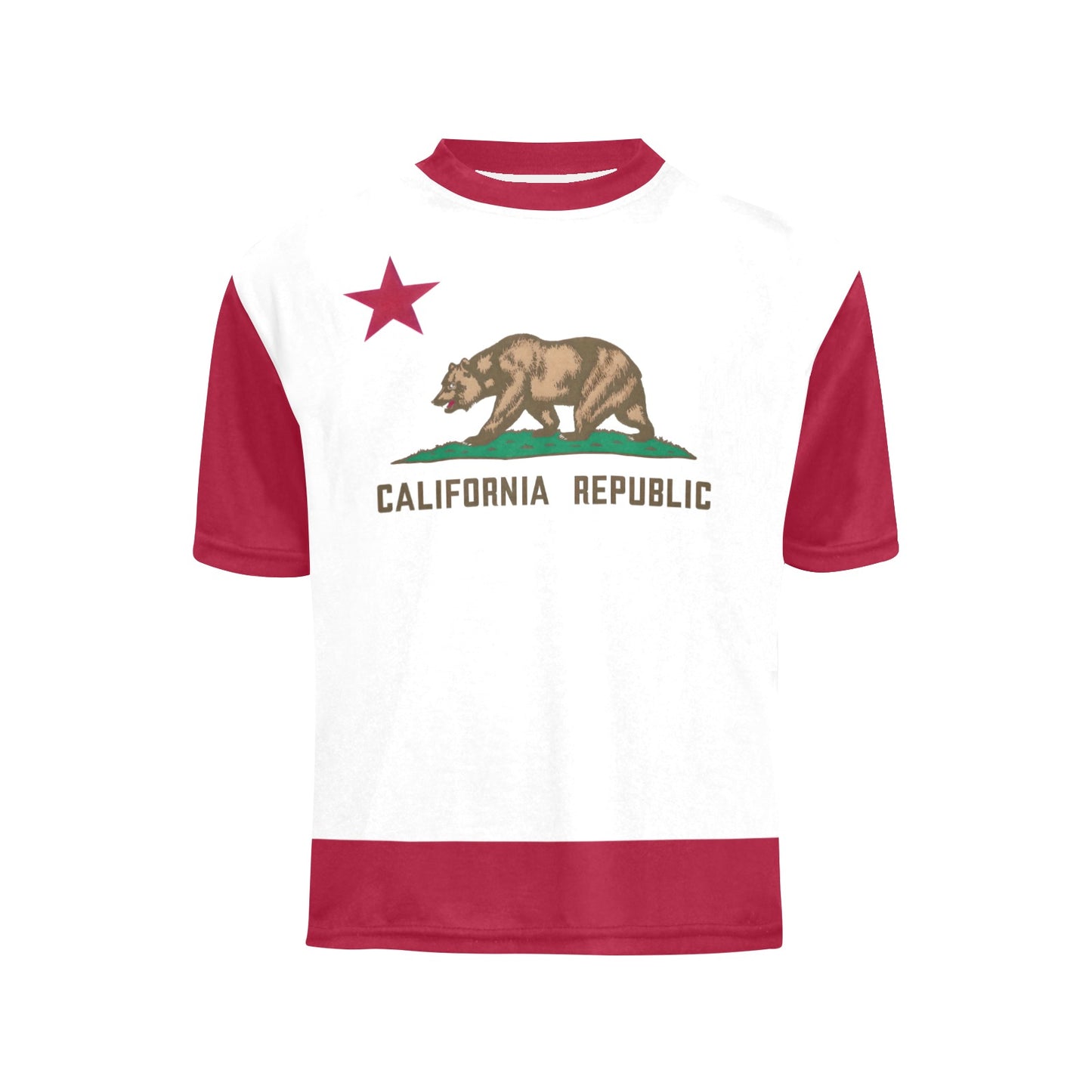 California Flag Boys Crew Neck T-Shirt Made in the USA