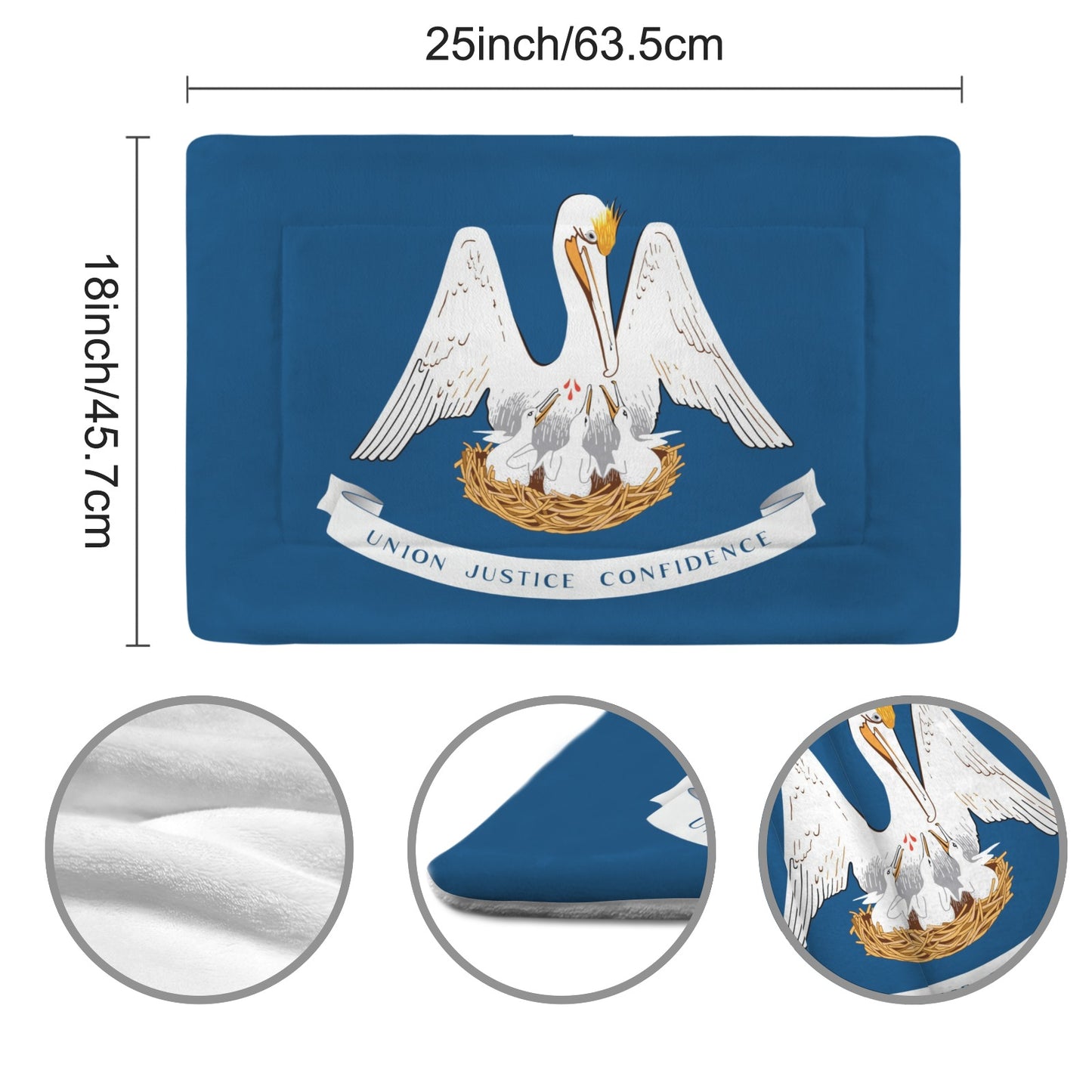 Louisiana Flag Inspired Pet Mat 25x18inch (Made in the USA)