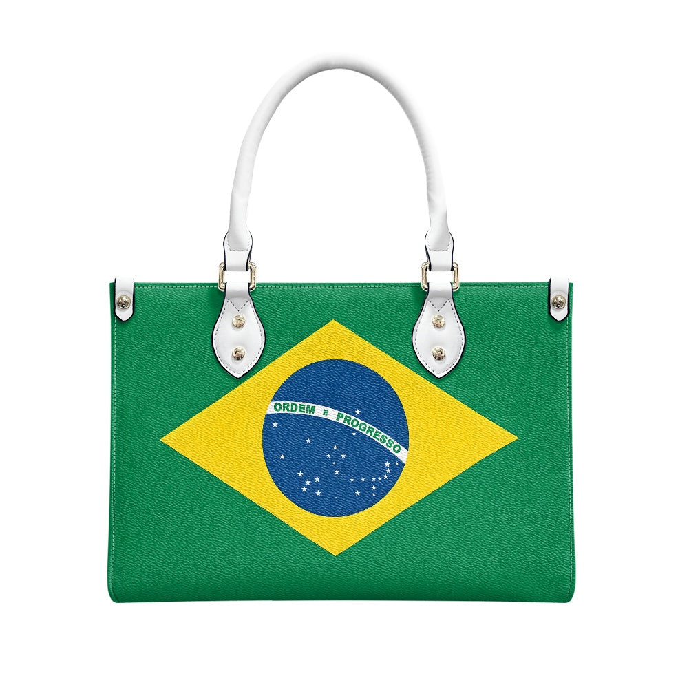 Brazil Flag Inspired PU Leather Handbag for Women – Stylish Shoulder Bag with Large Capacity and Elegant Design - Luv My Flag
